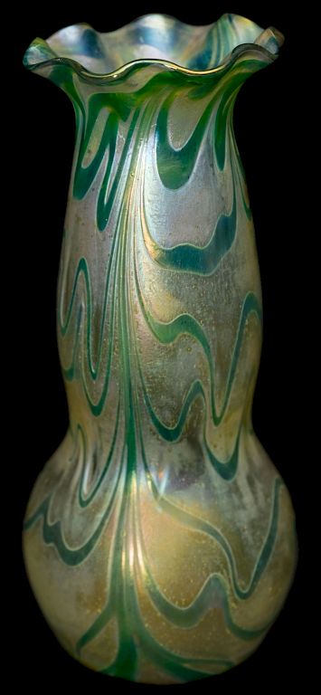 Appraisal: Loetz Iridescent Art Glass Swirled Vase Loetz Iridescent Swirl Vase