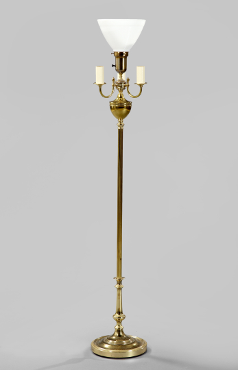 Appraisal: American Brass Four-Light Floor Lamp second quarter th century modeled