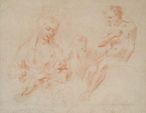 Appraisal: FRAN OIS LEMOYNE Sheet of Studies with a Man in