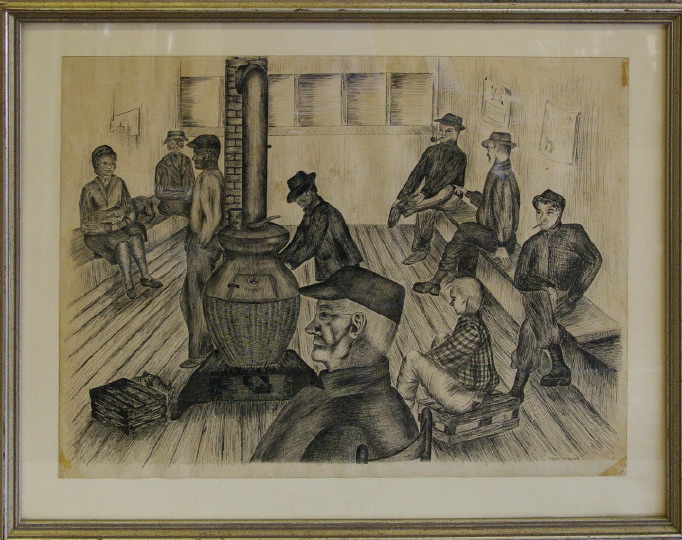 Appraisal: Phyllis Bridgforth American th Century Country Store pen and ink