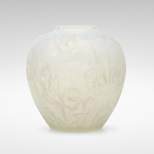 Appraisal: Ren Lalique PERRUCHES VASE France c opalescent glass h dia