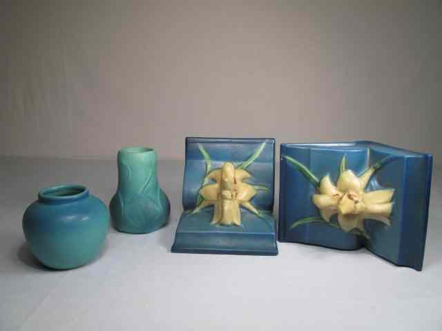 Appraisal: Group of Roseville Van Briggle pottery items pieces Includes pair