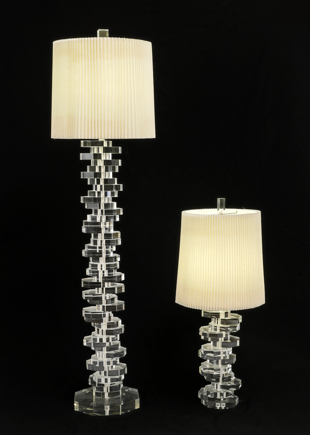 Appraisal: MODERNE LUCITE FLOOR LAMP TABLE LAMP Modern floor table lamps