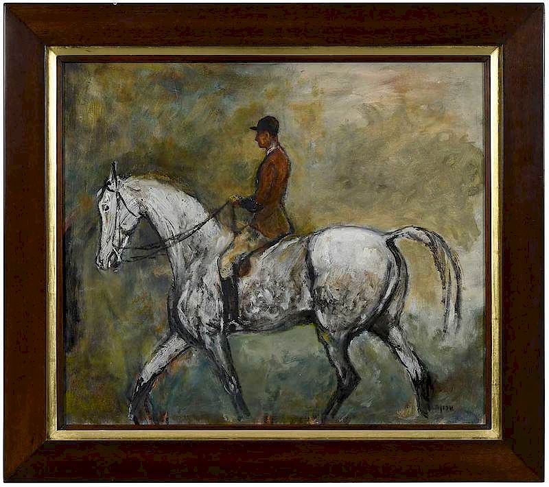 Appraisal: British or American School Sporting Painting th century Riding English