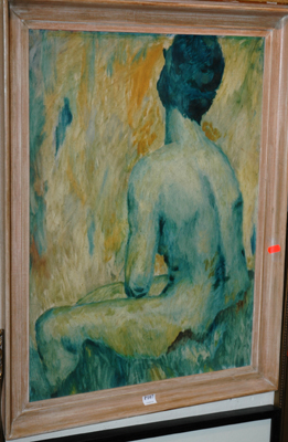 Appraisal: HIGGINS SEATED NUDE OIL ON BOARD