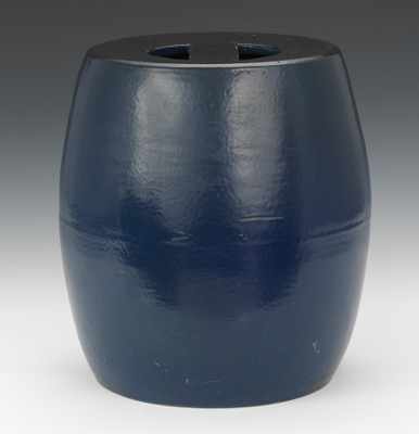 Appraisal: A Glazed Ceramic Garden Seat Simple barrel shaped ceramic seat