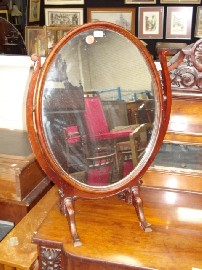 Appraisal: A mahogany dressing table mirror