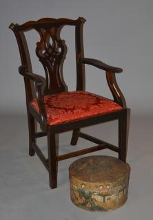 Appraisal: English th th C mahogany Chippendale armchair Chinese th C