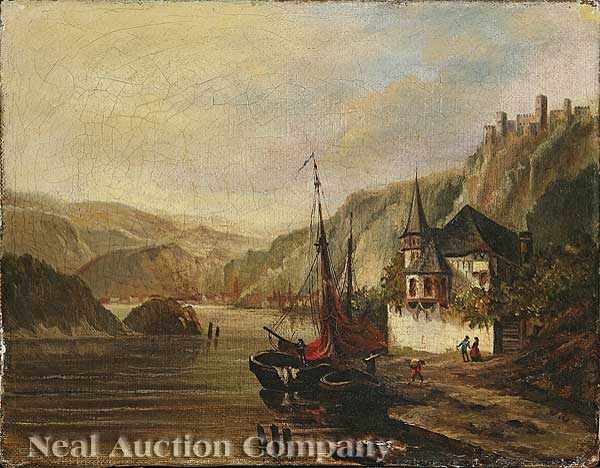 Appraisal: Thomas Ender Austrian - A Landing Stage on the Rhine