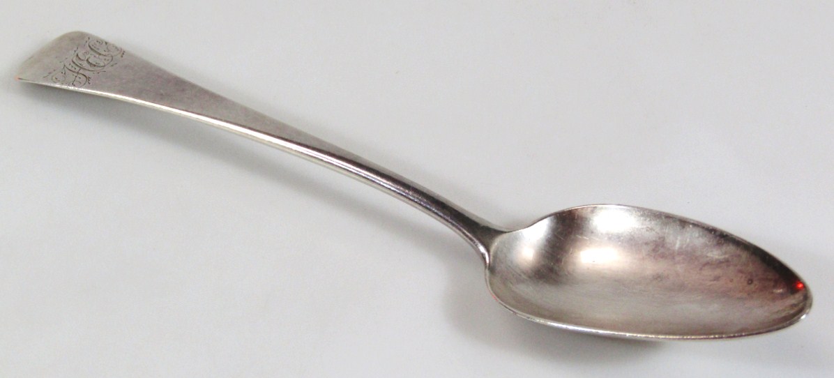 Appraisal: A George III silver tablespoon Old English pattern London cm