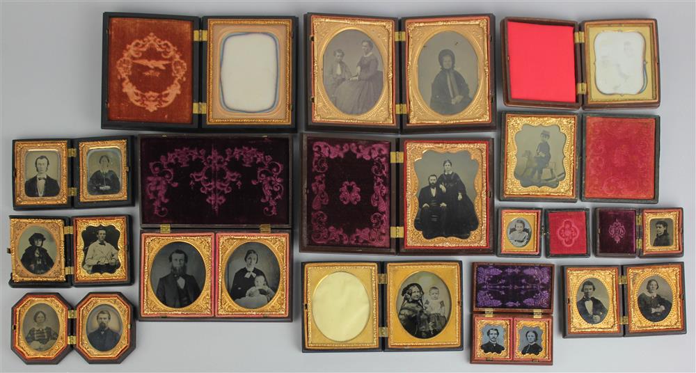 Appraisal: COLLECTION OF TWENTY-ONE CIVIL WAR-ERA DAGUERREOTYPES uniformly housed in various