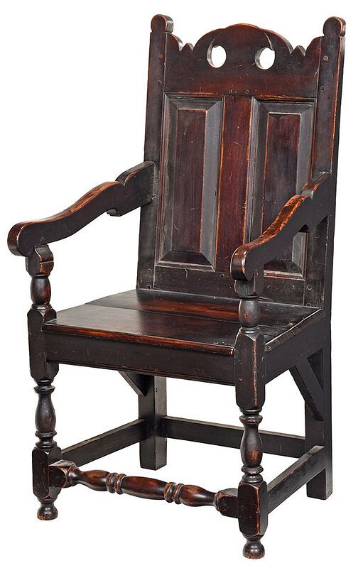 Appraisal: Early American Turned and Joined Walnut Armchair Southeastern Pennsylvania circa