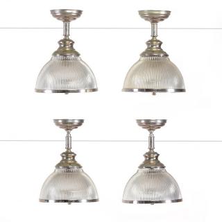 Appraisal: French Industrial style Holophane chandeliers French Industrial style Holophane chandeliers