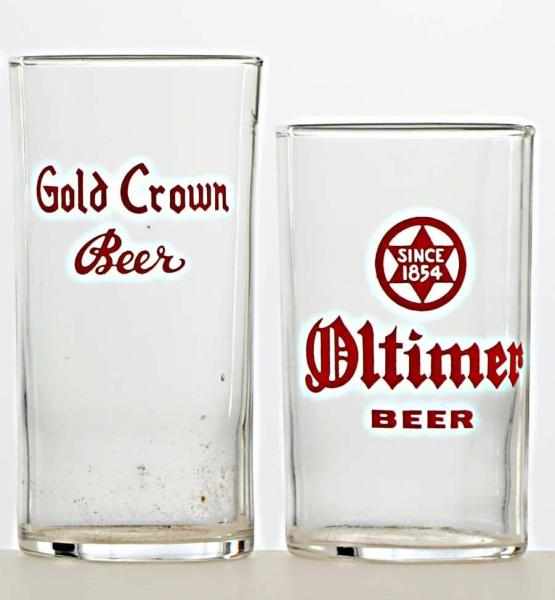 Appraisal: Lot of Enameled Beer Glasses Includes Gold crown and Oltimer