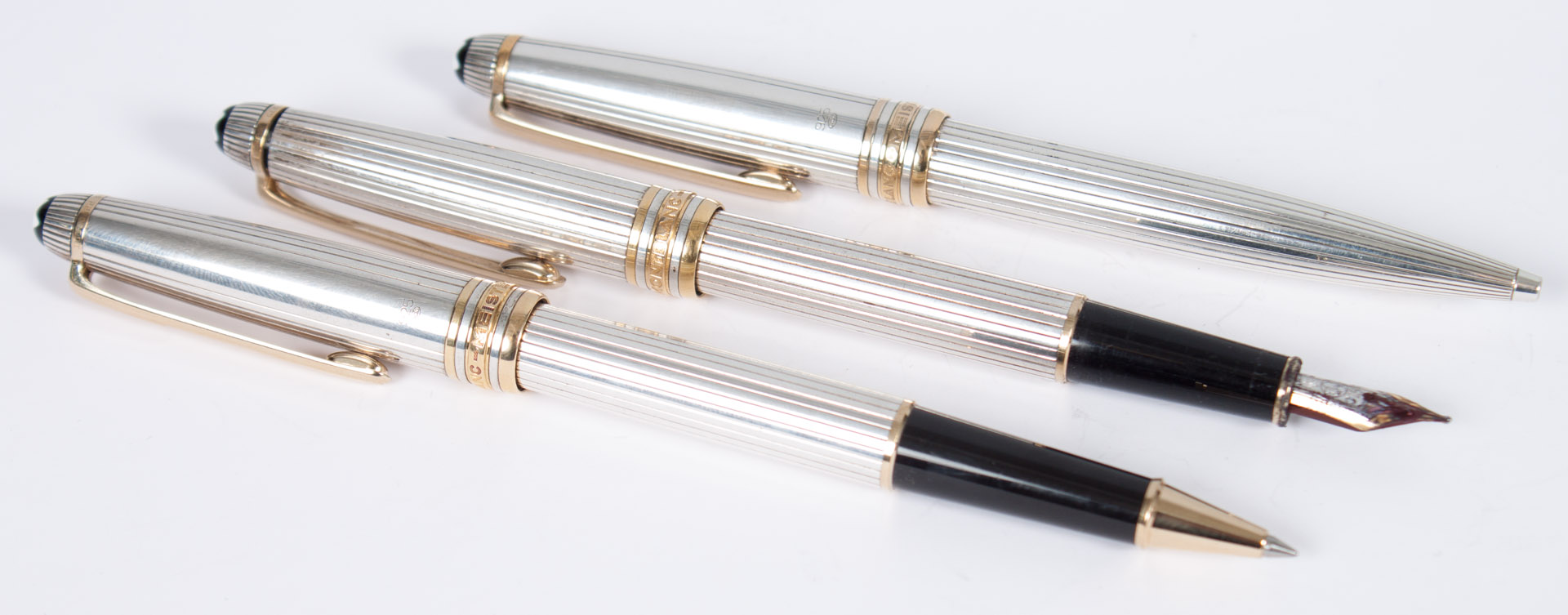 Appraisal: Three Montblanc No Godron pens two roller ball and one