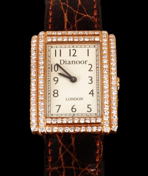 Appraisal: Dianoor London a gentleman's carat rose gold diamond wrist watch