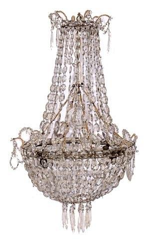 Appraisal: A LATE TH CENTURY BASKET FORM CHANDELIER decorated with swags