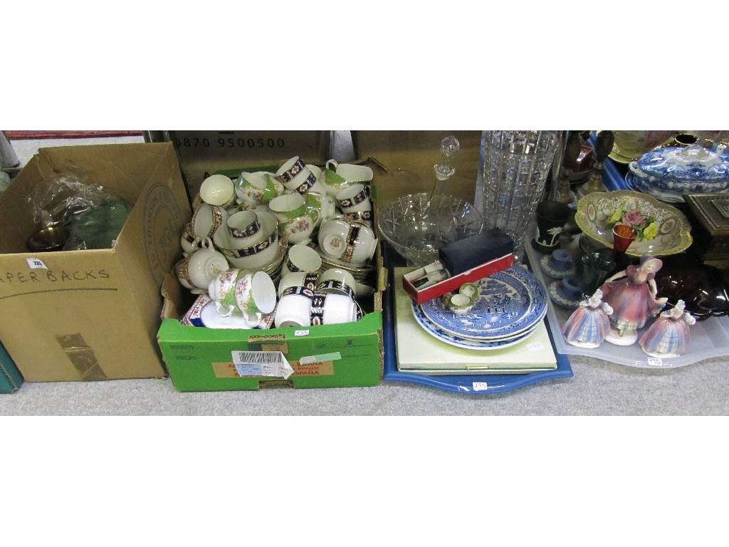 Appraisal: Lot comprising two boxes and two trays of assorted teawares