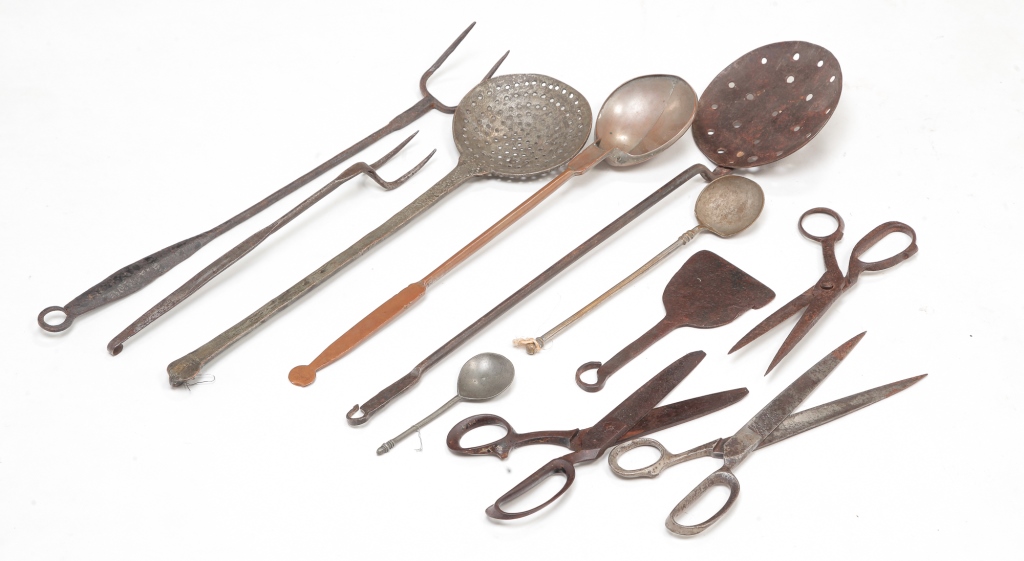 Appraisal: GROUP OF MOSTLY FORGED IRON UTENSILS Nineteenth and th centuries