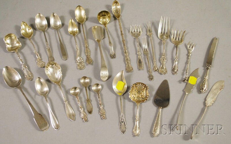 Appraisal: Small Group of Assorted Silver Flatware including small serving spoons