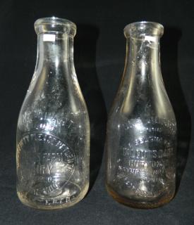 Appraisal: Dairy Dairy- clear quarts Burton OH- 'Wicks Farm Dairy' and