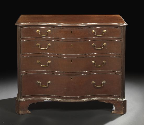 Appraisal: George III Mahogany Chest early th century the rectangular top