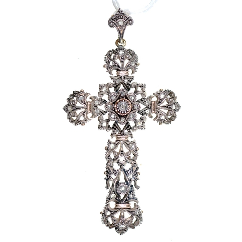 Appraisal: A diamond cross th c with rose cut diamonds in