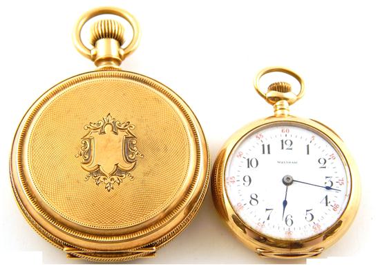 Appraisal: Two pocket watches Hunting case Elgin pocket watch stamped and