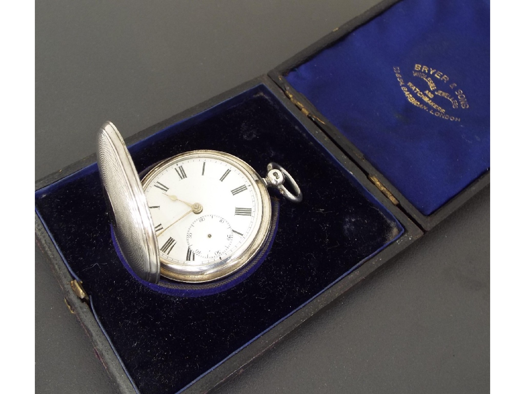 Appraisal: Silver fusee lever hunter pocket watch London signed Dent Strand