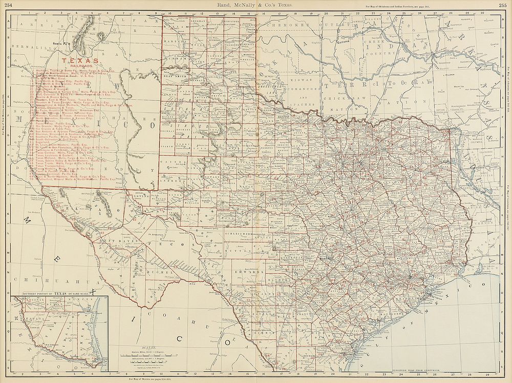 Appraisal: AN ANTIQUE MAP Rand McNally Co 's Texas CHICAGO CIRCA