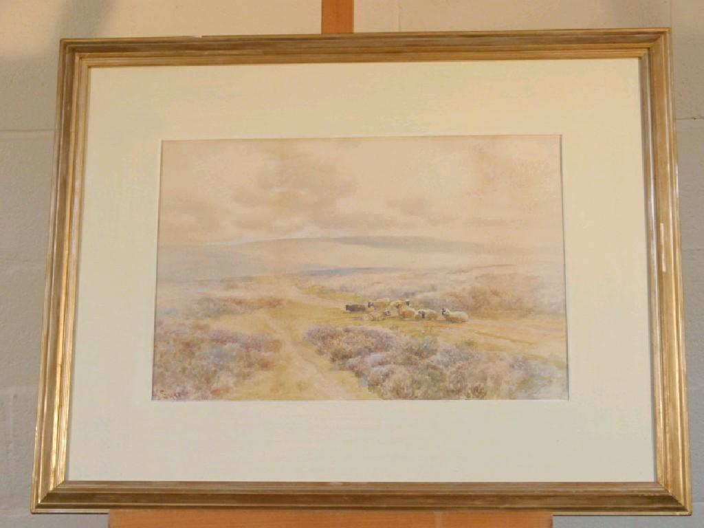 Appraisal: John Syer - Grazing sheep on moorland watercolour signed lower