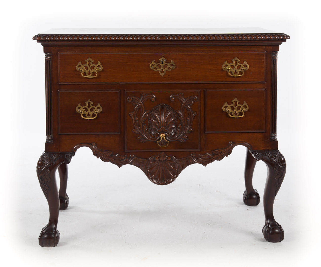 Appraisal: Chippendale style carved mahogany lowboy late th early th century