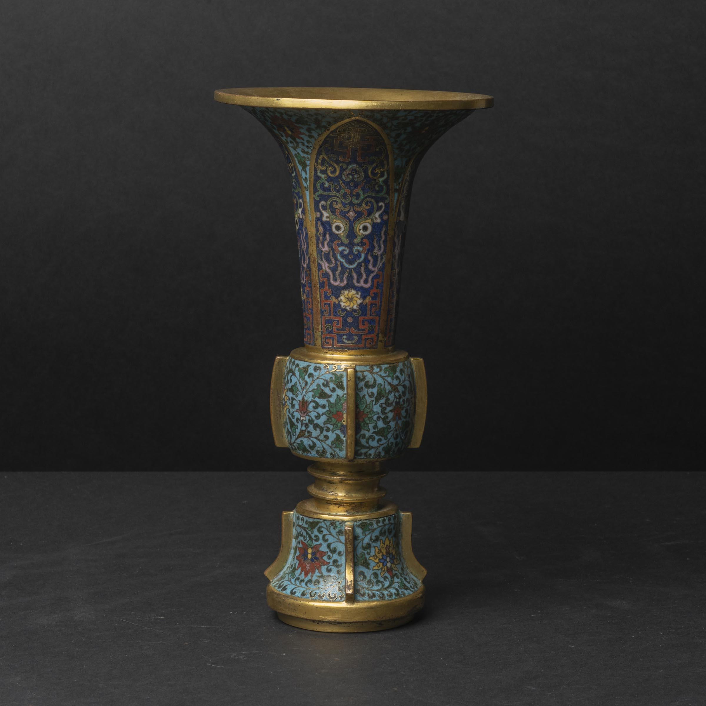 Appraisal: A Cloisonn Enamel Gu-Form Vase th Century height in cm