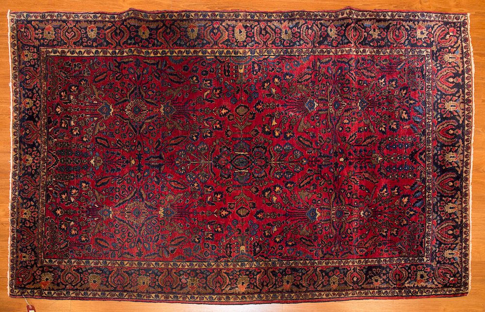 Appraisal: Antique Sarouk rug approx x Persia circa Condition Reduced ends