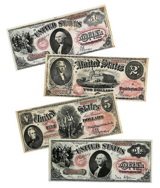 Appraisal: Nine U S Legal Tender Notes series of series of