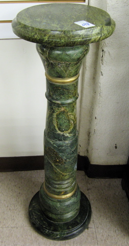 Appraisal: VERDE ACCEGLIO MARBLE PEDESTAL with round green marble top matching