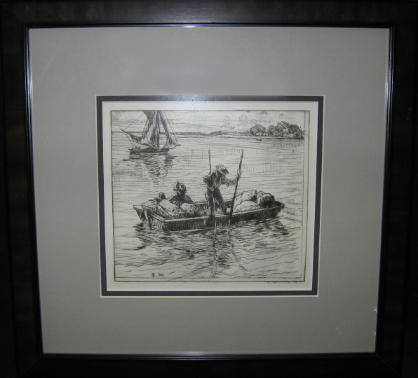 Appraisal: Ellsworth Woodward American New Orleans - Oyster Fishermen artist's proof