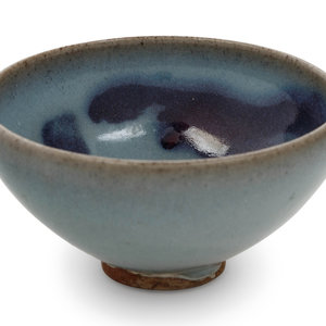 Appraisal: A Chinese Jun-Style Stoneware Bubble Bowl potted with deep rounded