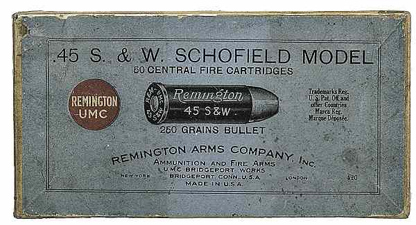 Appraisal: Full Box of Remington UMC Cartridges for S W Schofield