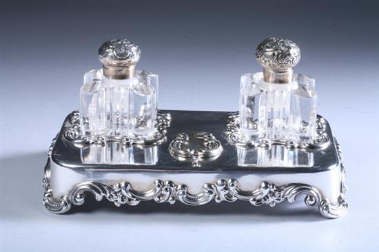 Appraisal: WM B DURGIN STERLING SILVER STANDISH Circa - Rectangular stand