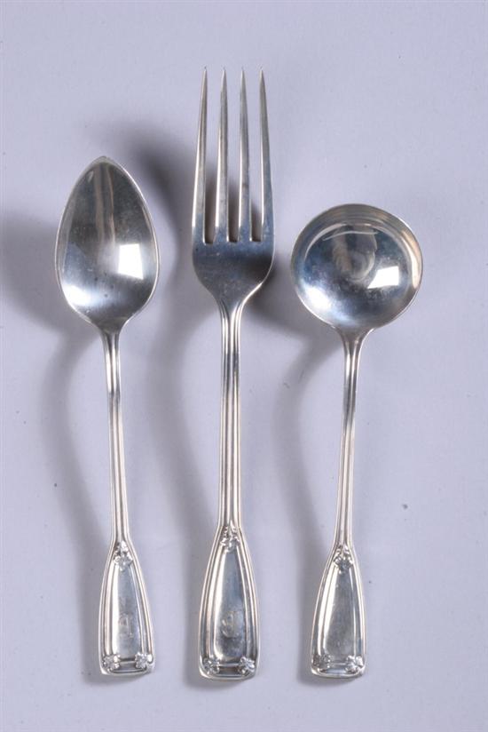 Appraisal: PIECES TIFFANY STERLING SILVER FLATWARE St Dunstan pattern Including four