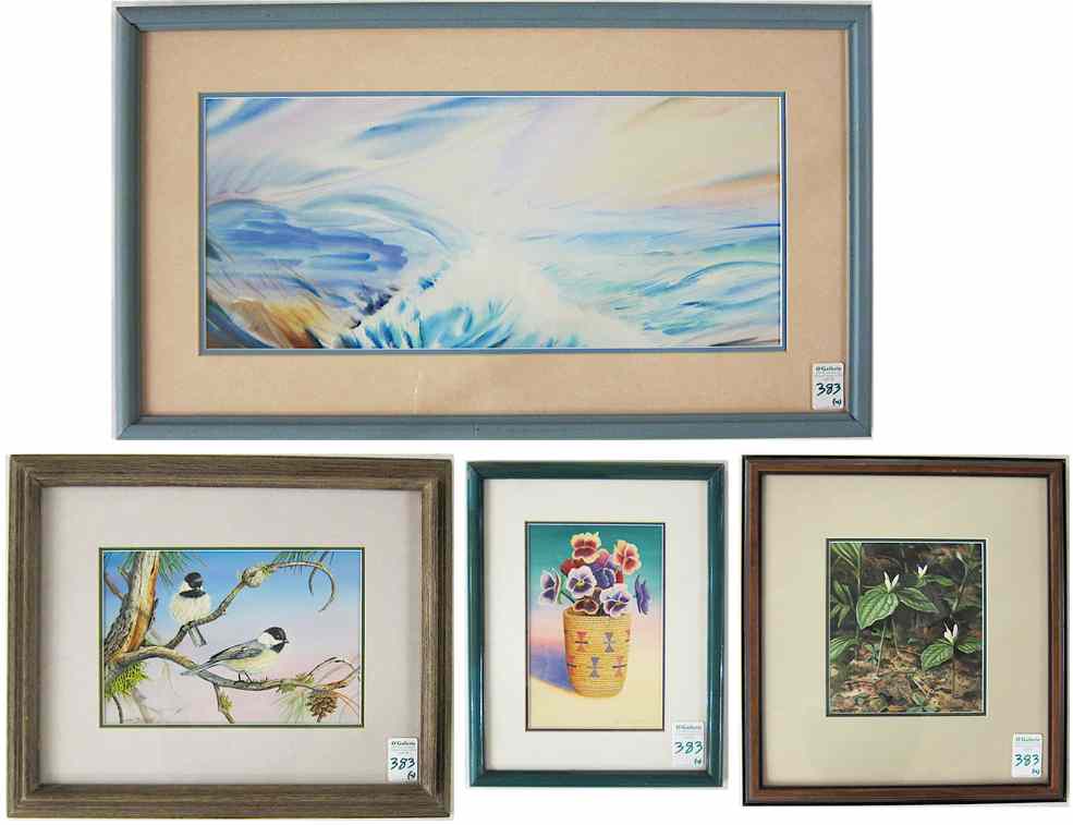 Appraisal: ROBERT MACGINNIS THREE WATERCOLORS plus a Steve H Ominski watercolor