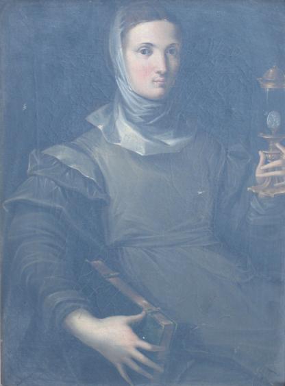 Appraisal: ITALIAN SCHOOL A nun holding a chalice and a book