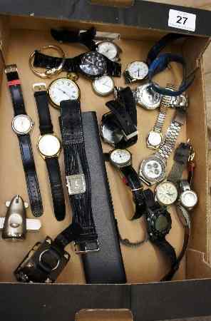 Appraisal: Tray lot comprising Modern Pocket Watches Wrist Watches to incude