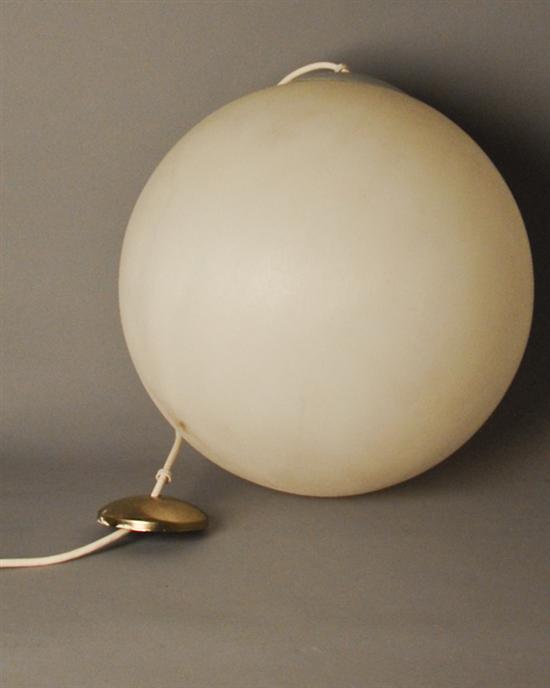 Appraisal: Large White Plastic Globe Lamp Dia