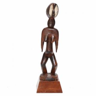 Appraisal: Burkina Faso Mossi Female Statue carved wood with incised geometric