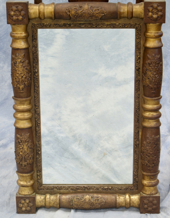 Appraisal: Gilt half spindle Empire mirror h x w Estimate -