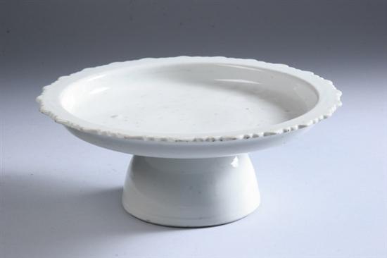 Appraisal: CHINESE WHITE GLAZED PORCELAIN TAZZA th century Scalloped rim -