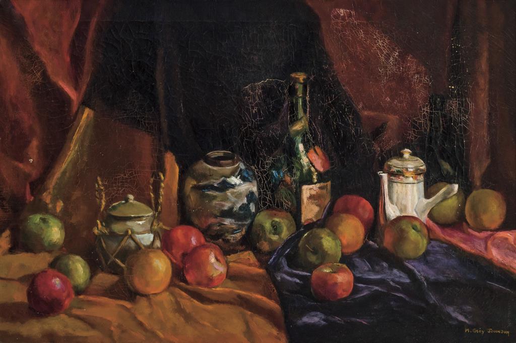 Appraisal: MALVIN GRAY JOHNSON American - Still Life with Fruit and