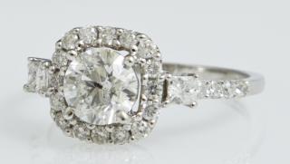 Appraisal: Lady's K White Gold Dinner Ring with a round Lady's